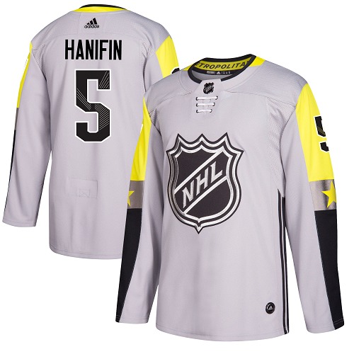 Adidas Carolina Hurricanes #5 Noah Hanifin Gray 2018 All-Star Metro Division Authentic Stitched Youth NHL Jersey